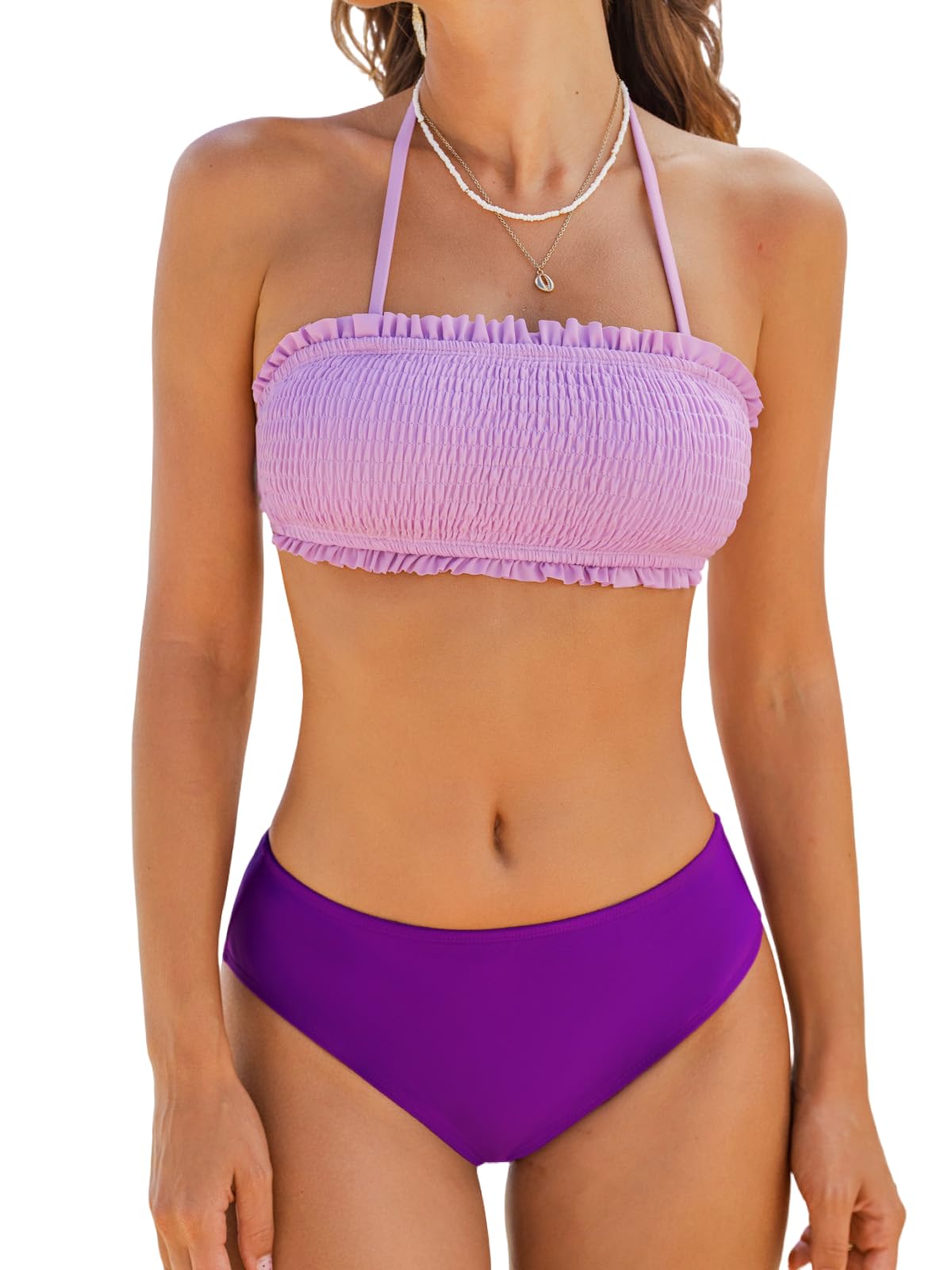 CUPSHE Bikini Set for Women Bandeau Two Piece