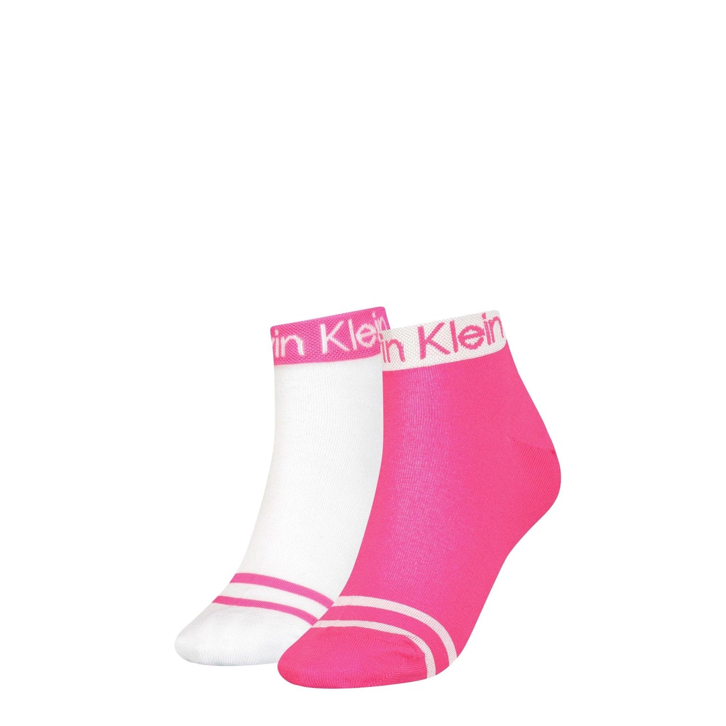 Calvin Klein Women's Logo Welt Quarter 2 Pack (Pack of 2)