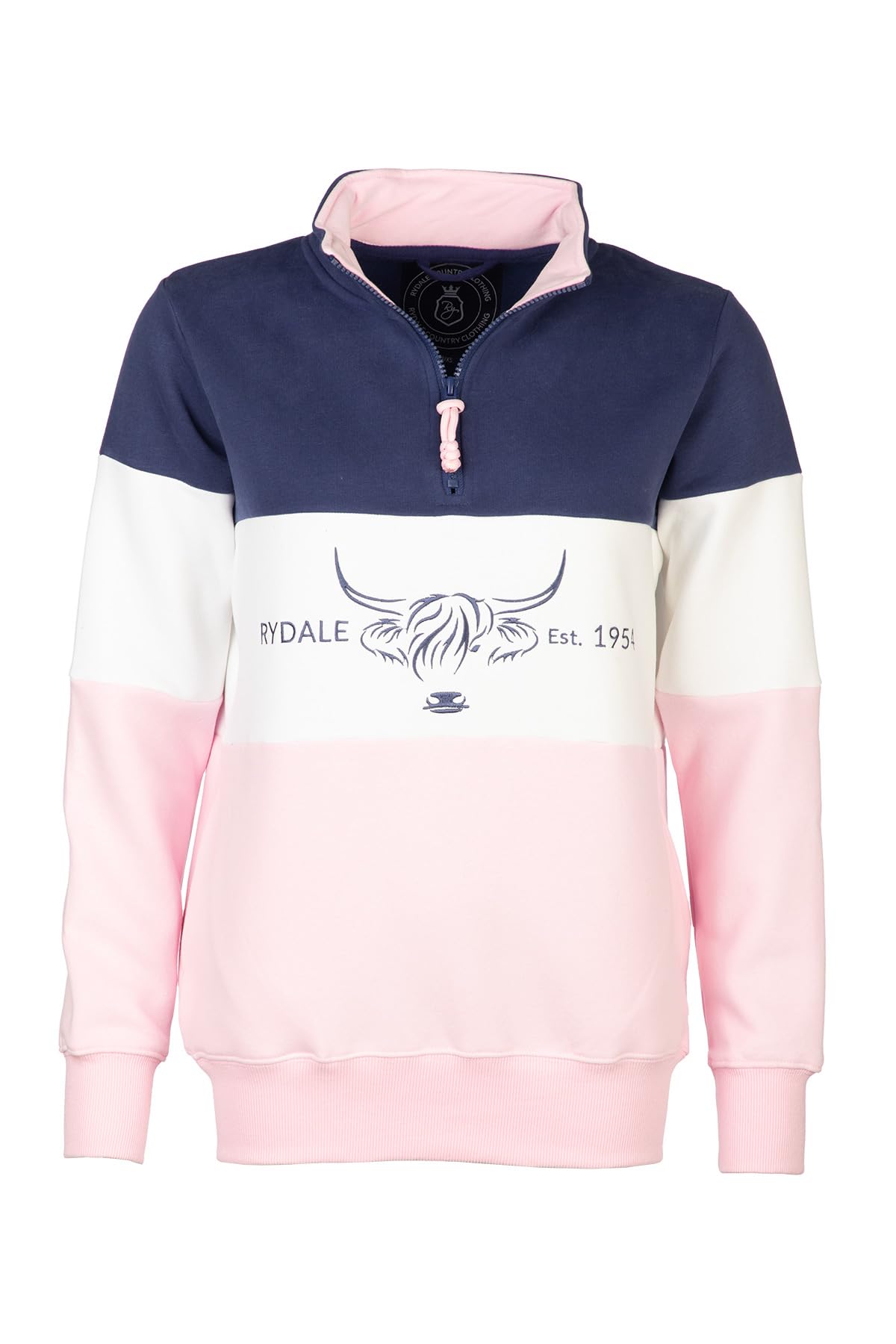 Rydale Ladies Country Sweatshirt Embroidered Women's Sweater Striped Women