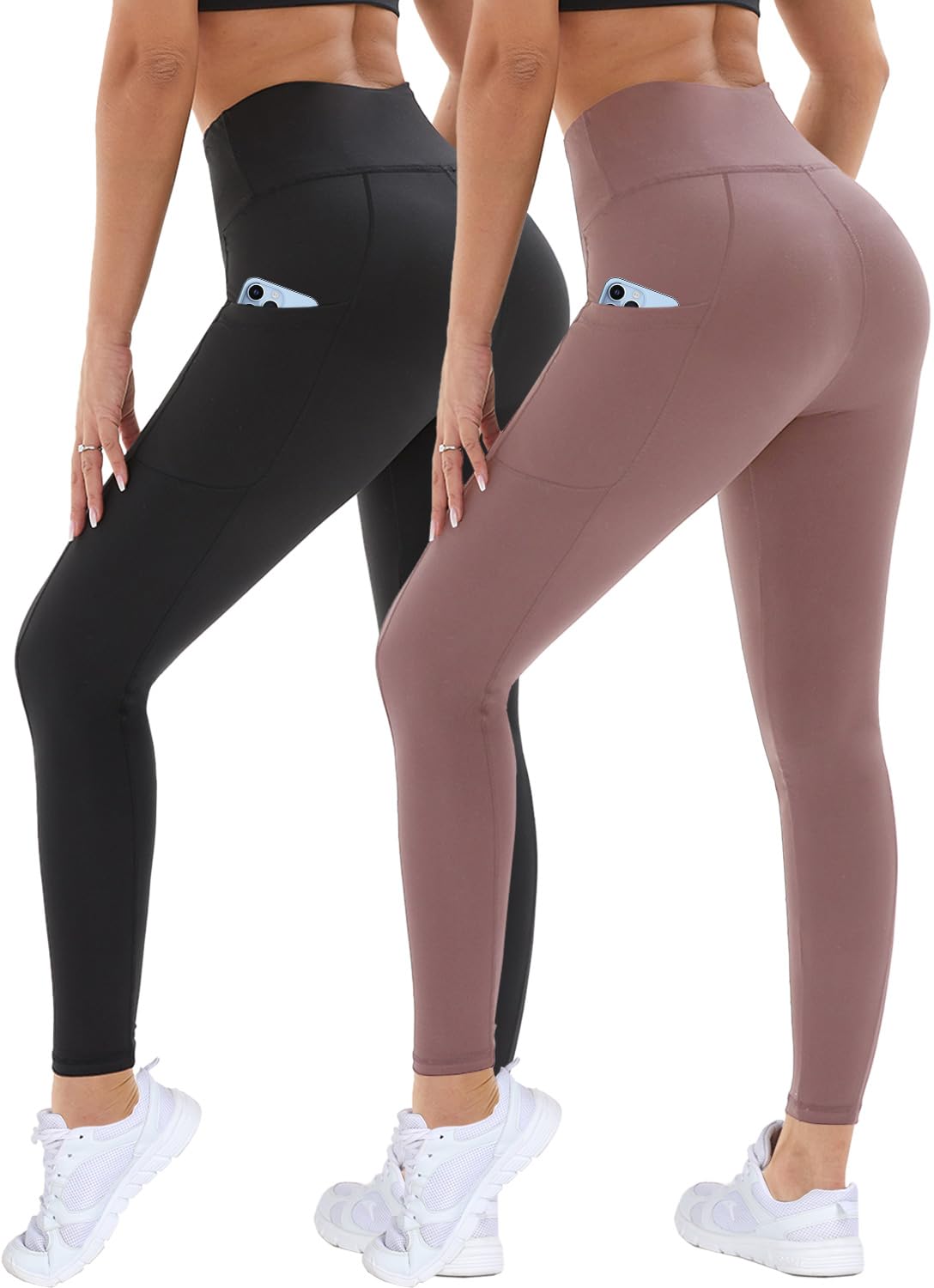 DDOBB 2 Pack Leggings for Women High Waisted