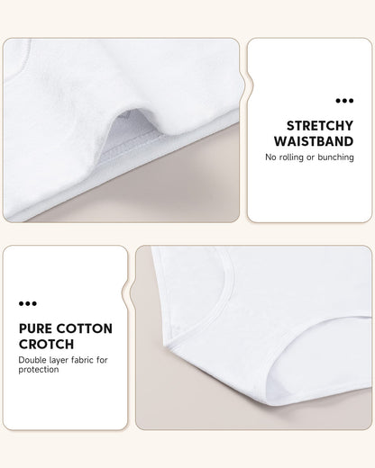 PULIOU Ladies High Waisted Cotton Underwear Panties