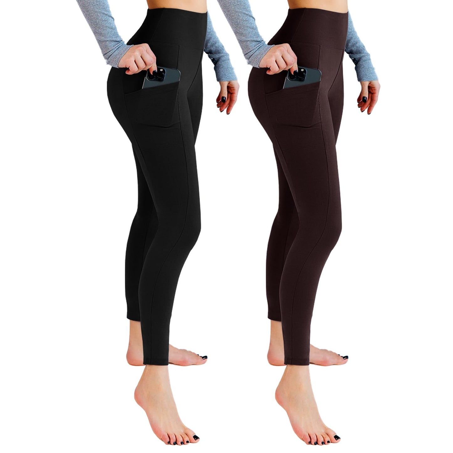 2 Pack Gym Leggings for Women High Waist