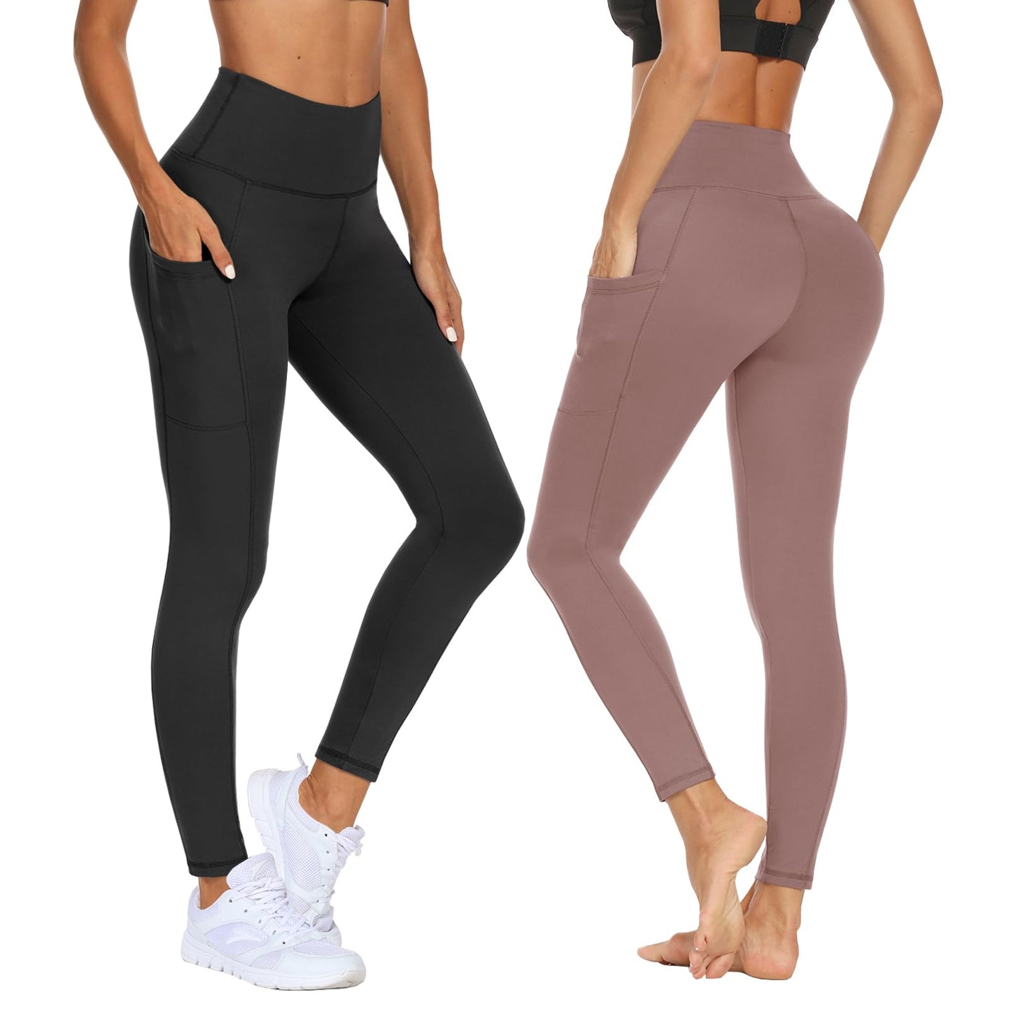 DDOBB 2 Pack Leggings for Women High Waisted