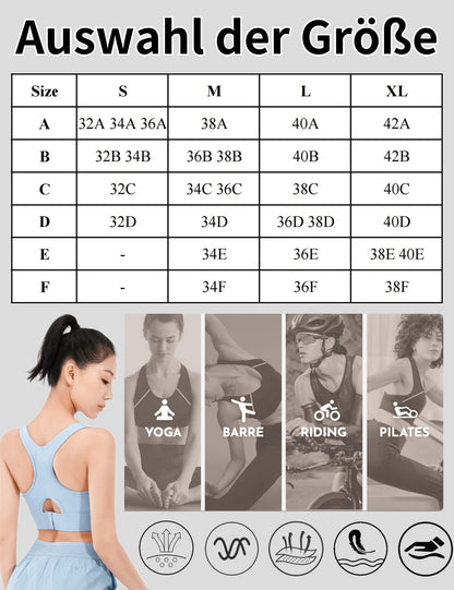 Paeceioni Women's Sports Bra, High Support, White, Regular
