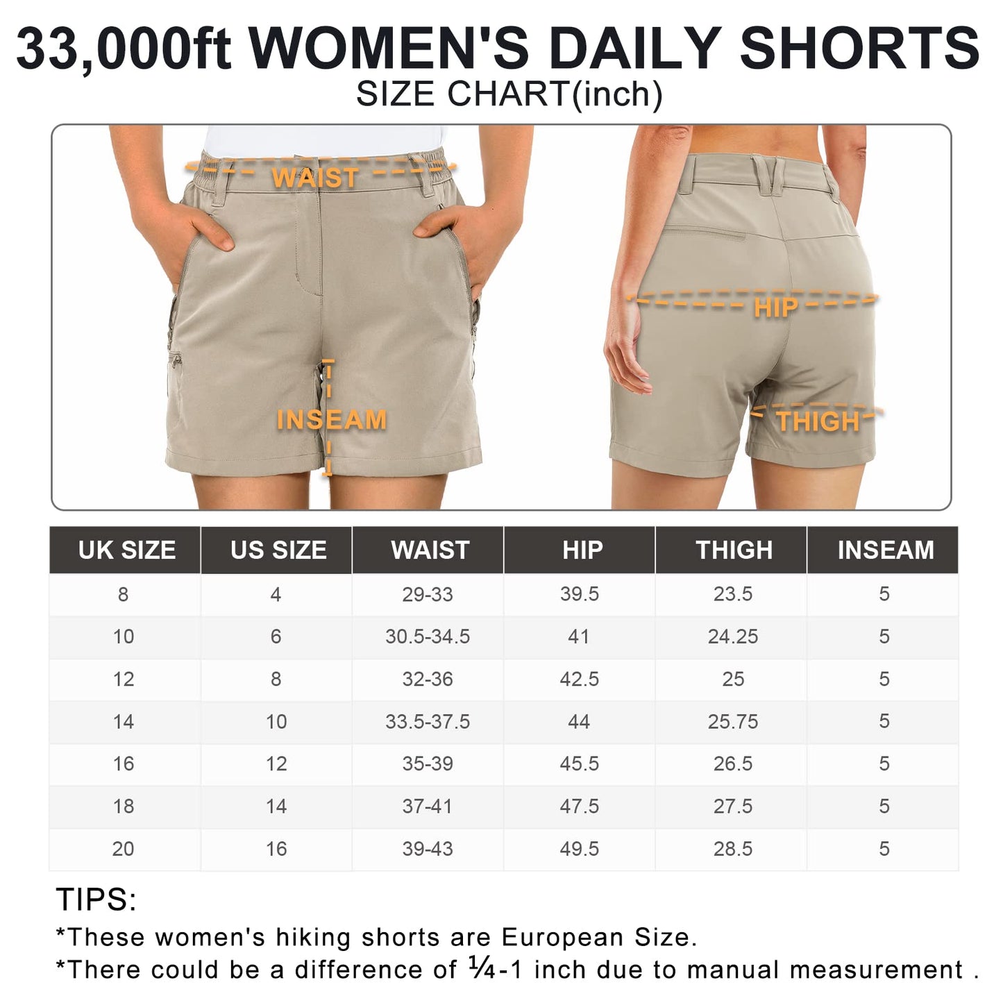 33,000ft Women's Hiking Shorts Quick Dry