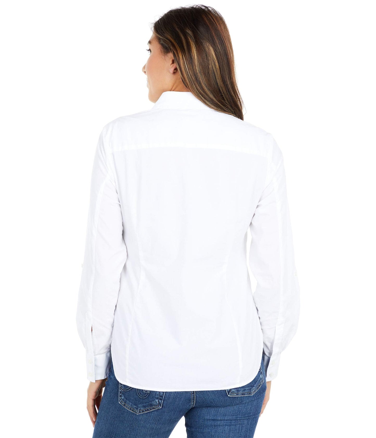 Tommy Hilfiger Women's Plaid Roll Tab Top Button Down Shirt