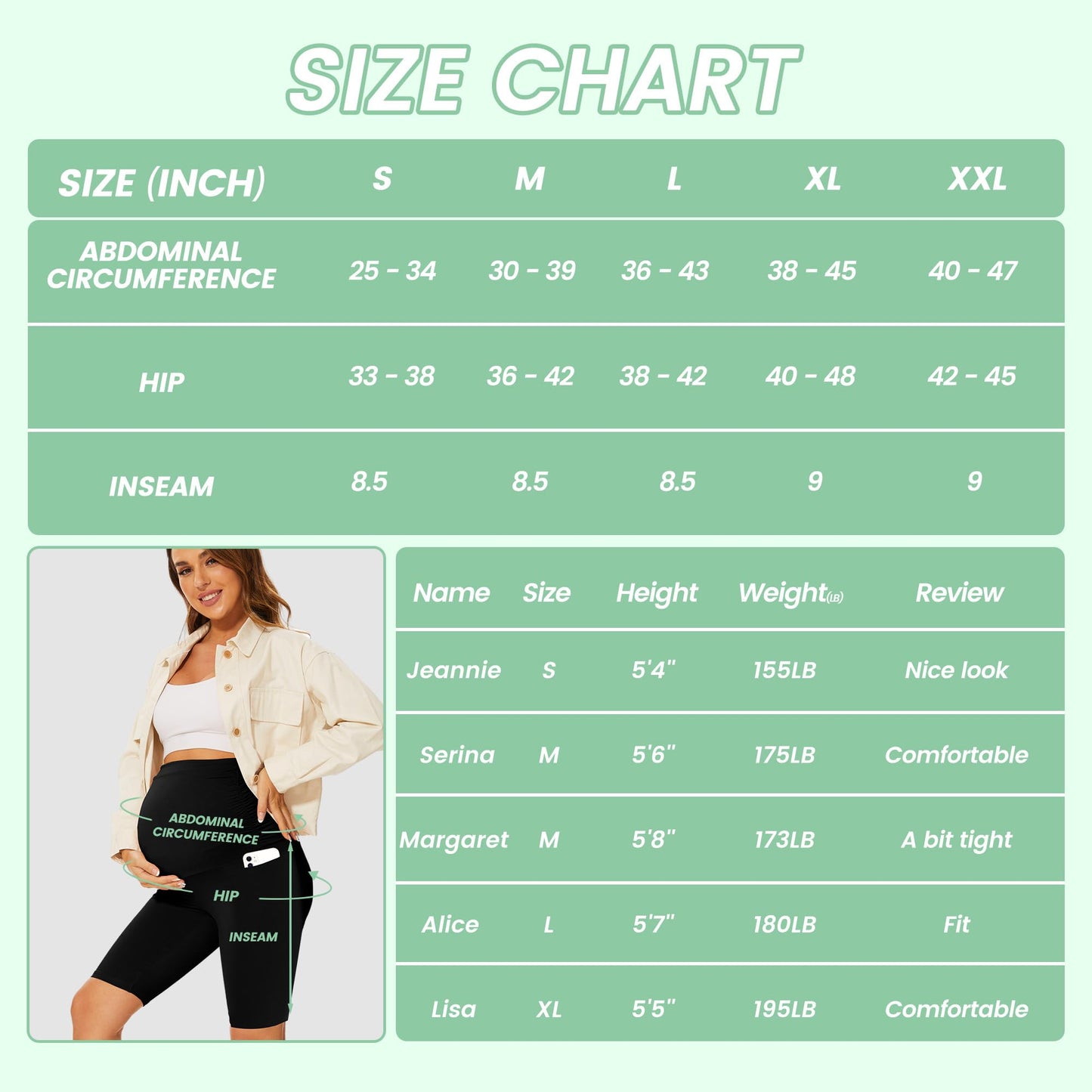 2 Pack Maternity Leggings Over Bump with Pockets High Waist