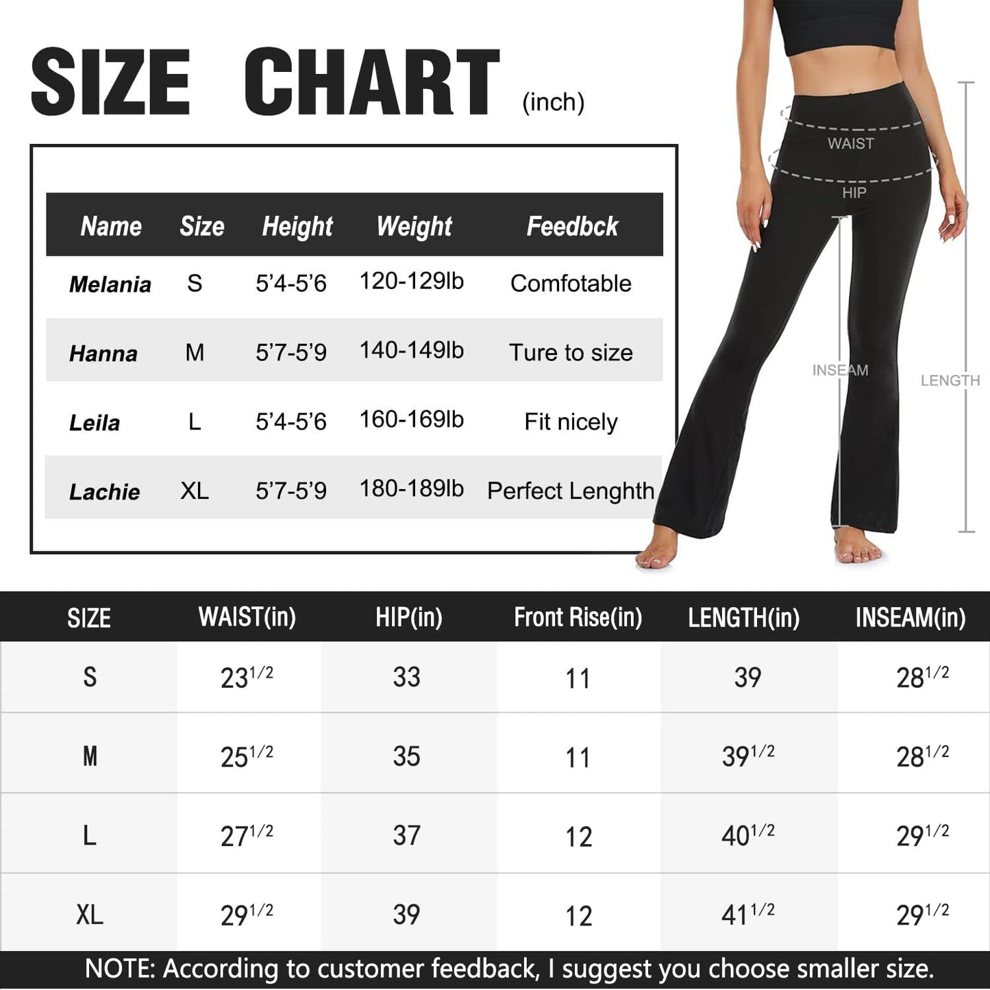 ACTINPUT Yoga Pants for Women Flared Leggings High Waisted Bootcut