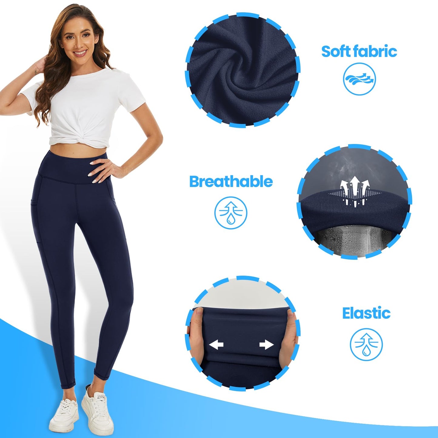 DDOBB 2 Pack Leggings for Women High Waisted