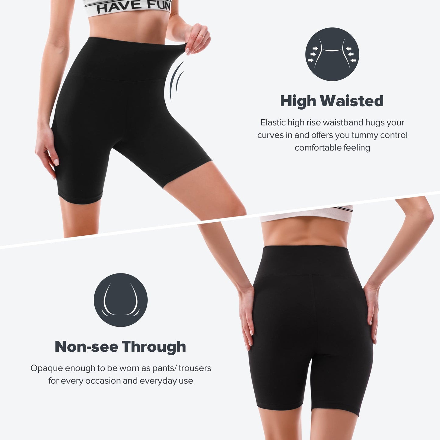 SINOPHANT High Waisted Cycling Shorts Women