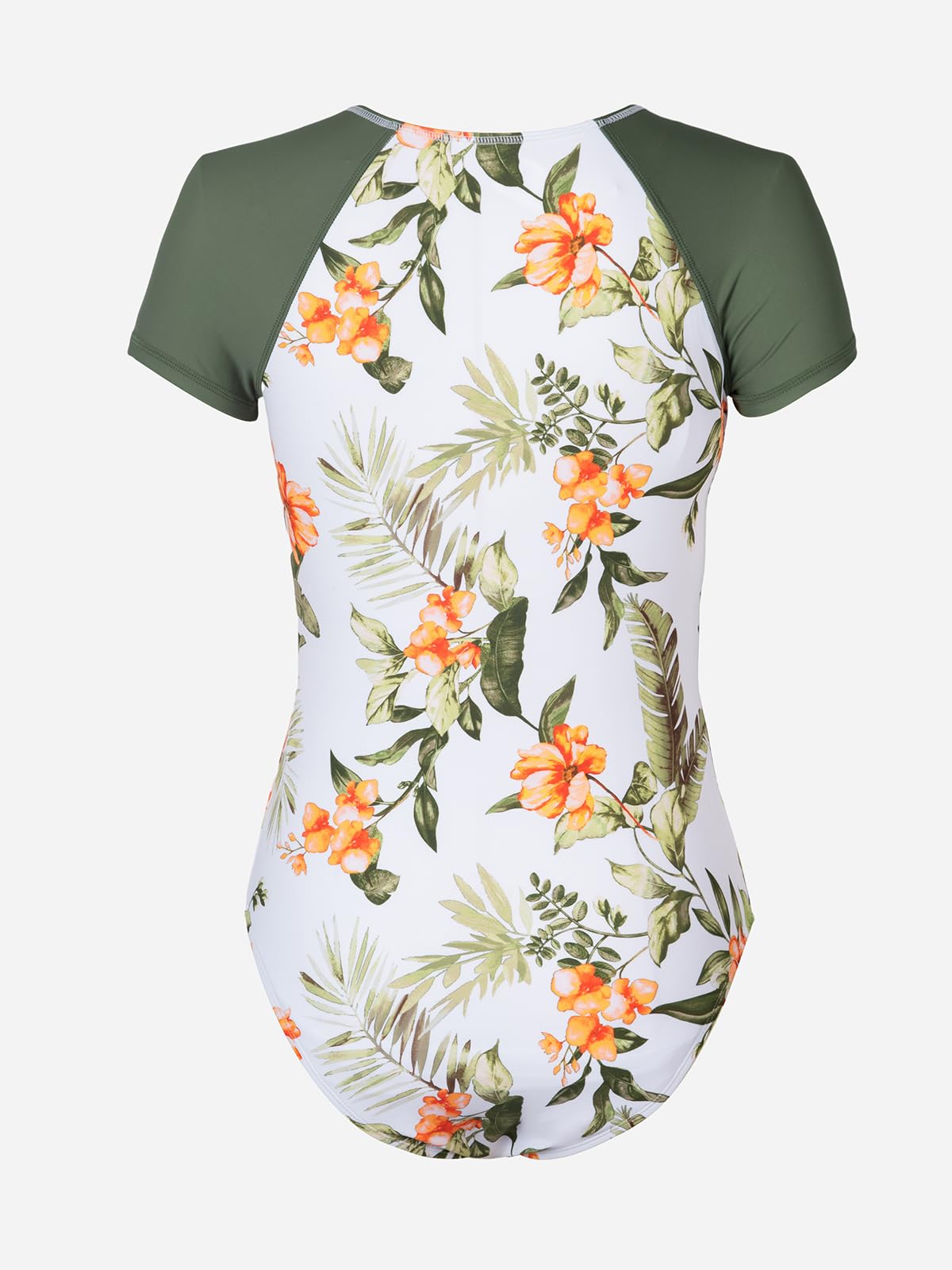 CUPSHE One Piece Swimsuit for Women High Neck Zipper Short Sleeve Bathing Suit