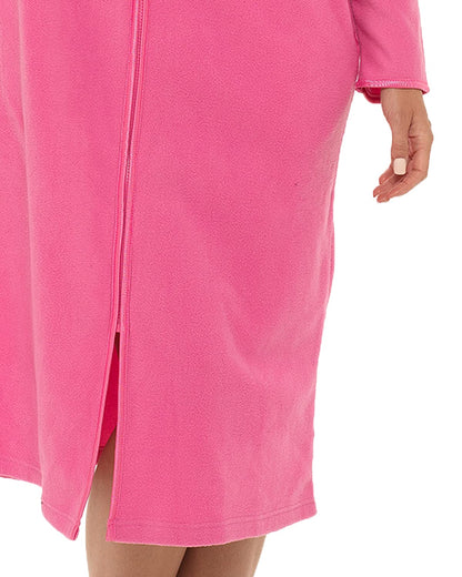 Undercover Ladies' Soft Fleece Zip Gown with Satin Trim