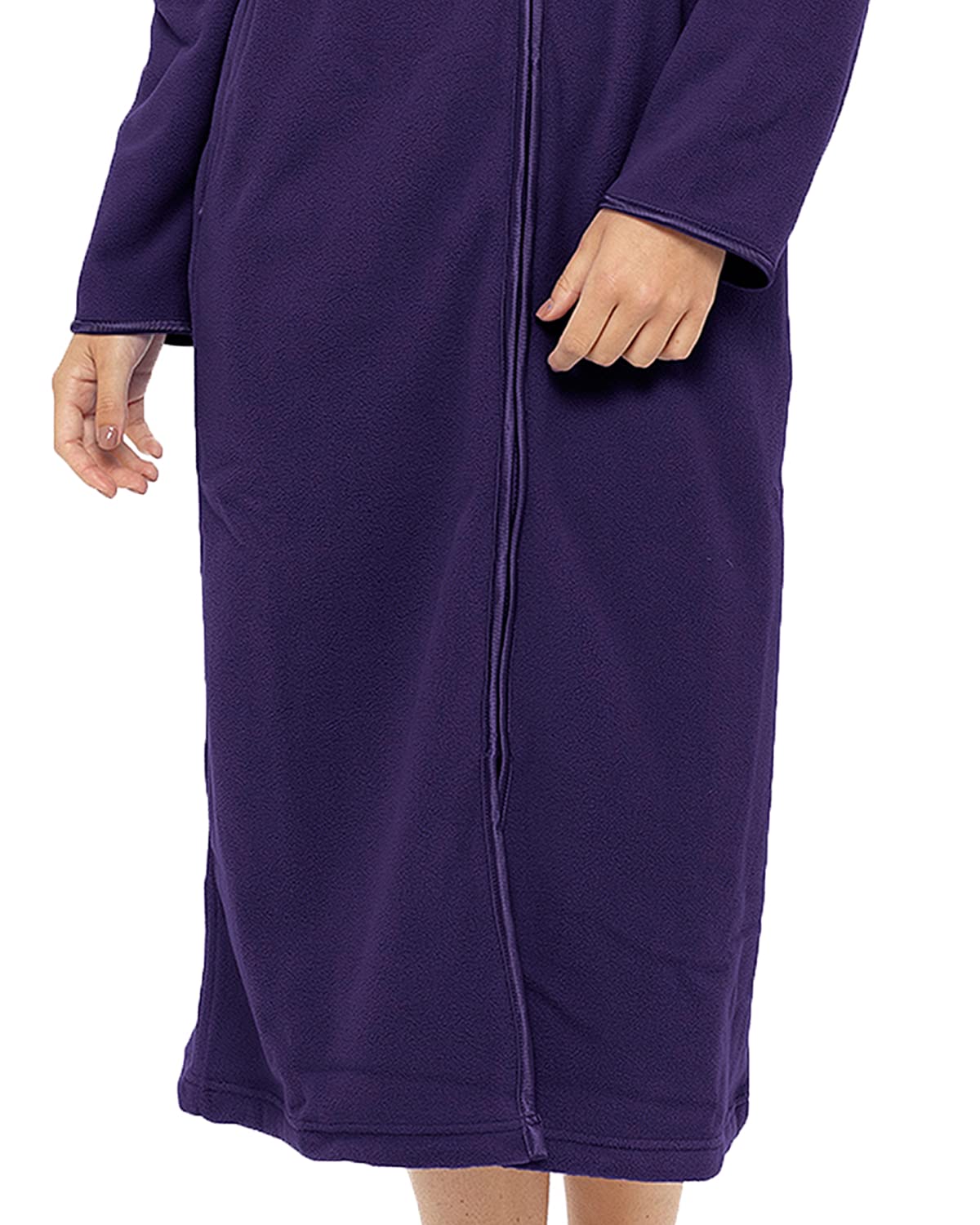 Undercover Ladies' Soft Fleece Zip Gown with Satin Trim