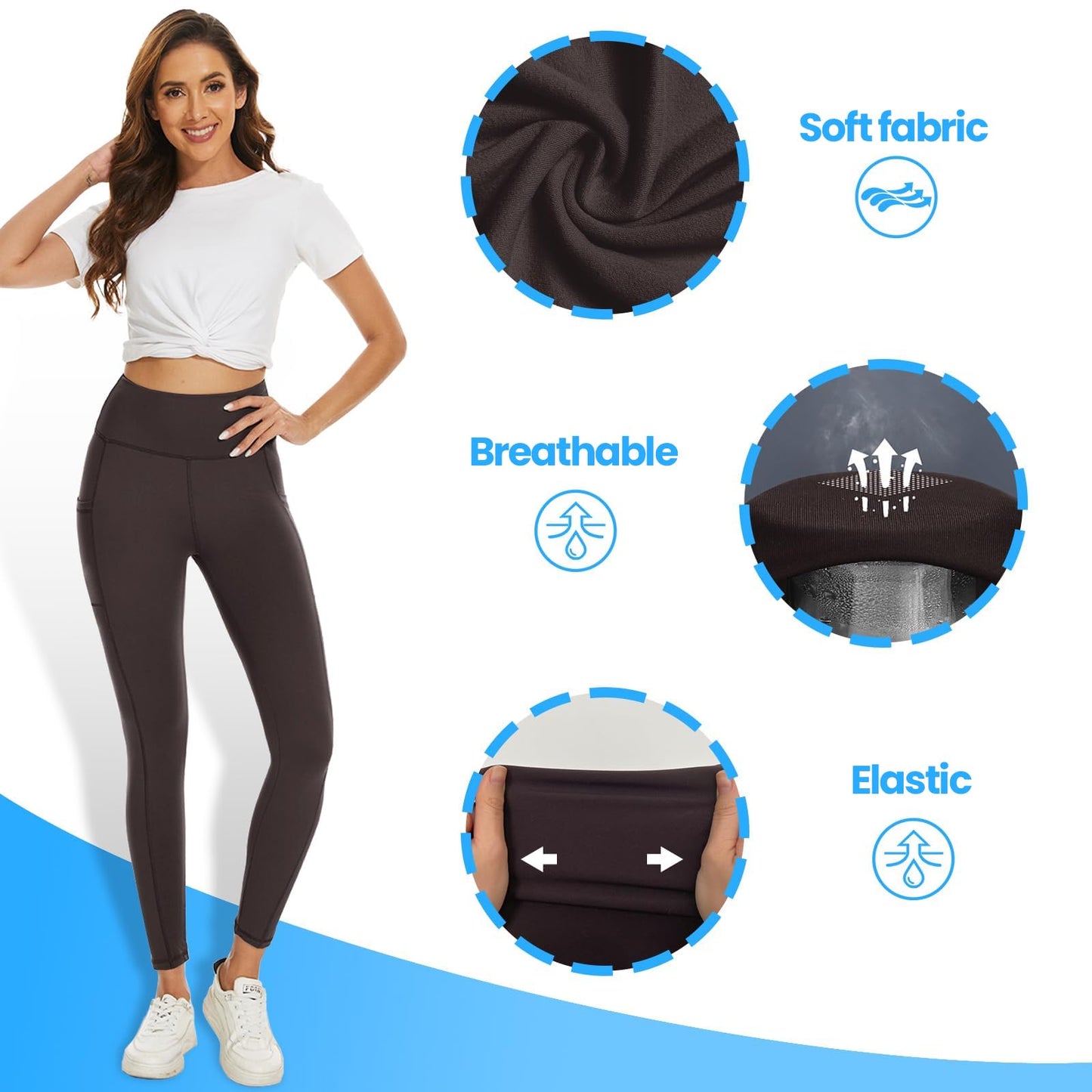 DDOBB 2 Pack Leggings for Women High Waisted