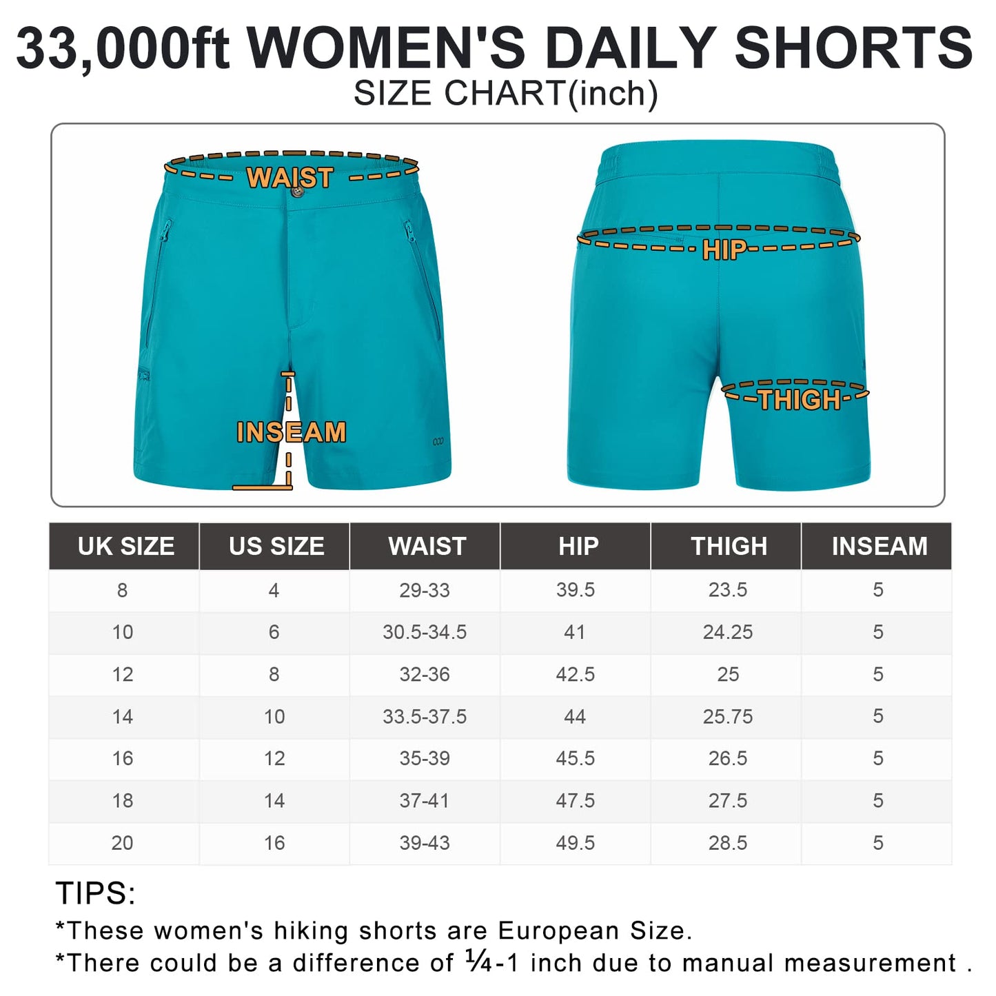 33,000ft Women's Hiking Shorts Quick Dry