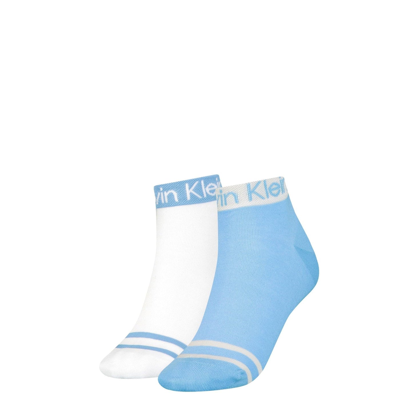 Calvin Klein Women's Logo Welt Quarter 2 Pack (Pack of 2)