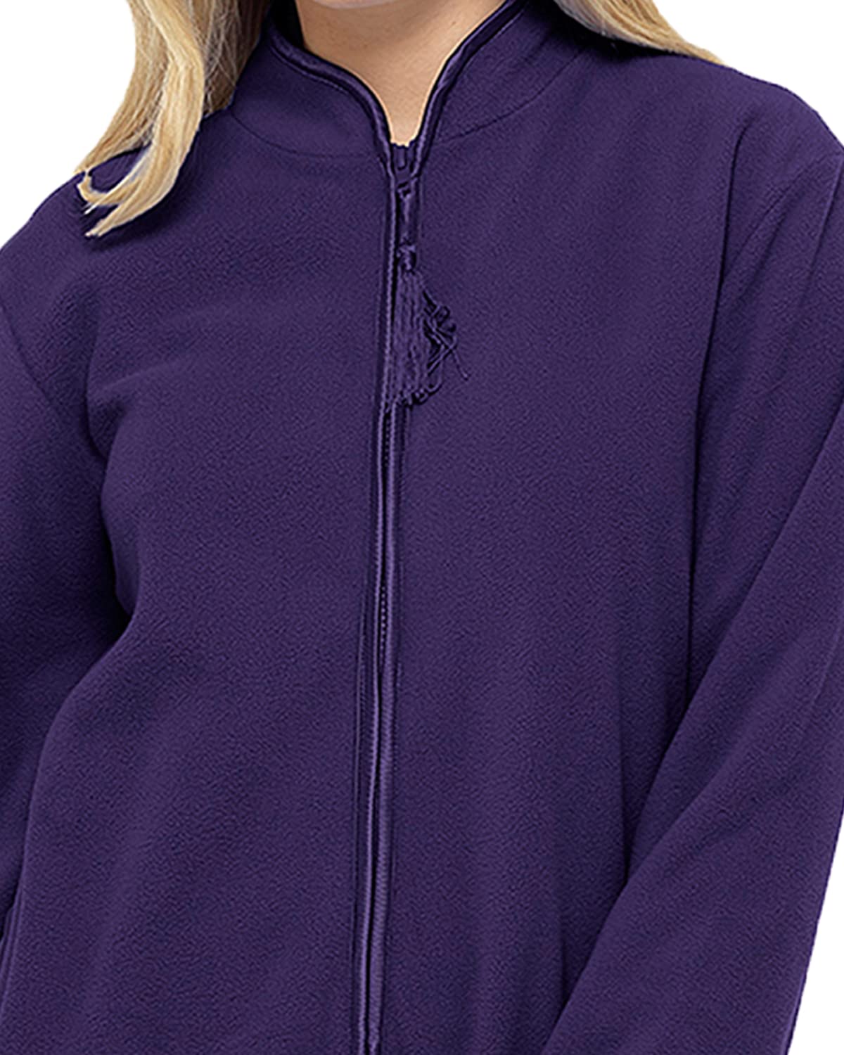 Undercover Ladies' Soft Fleece Zip Gown with Satin Trim
