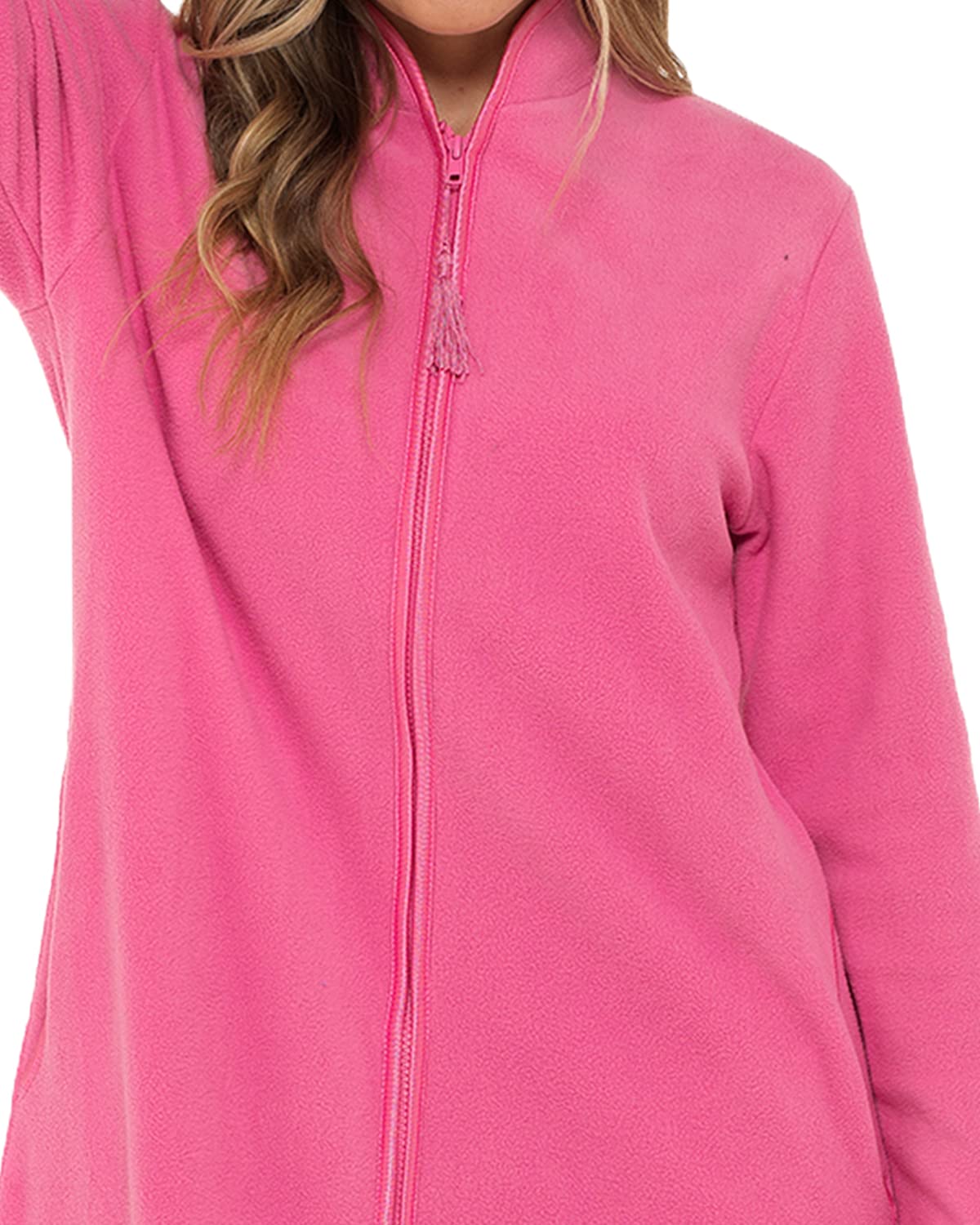 Undercover Ladies' Soft Fleece Zip Gown with Satin Trim