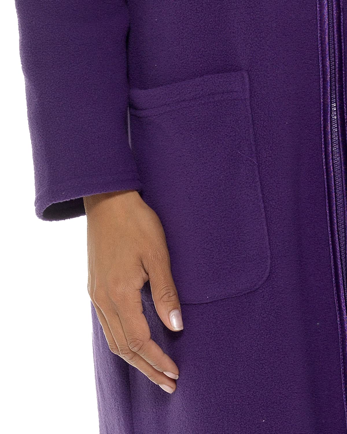 Undercover Ladies' Soft Fleece Zip Gown with Satin Trim