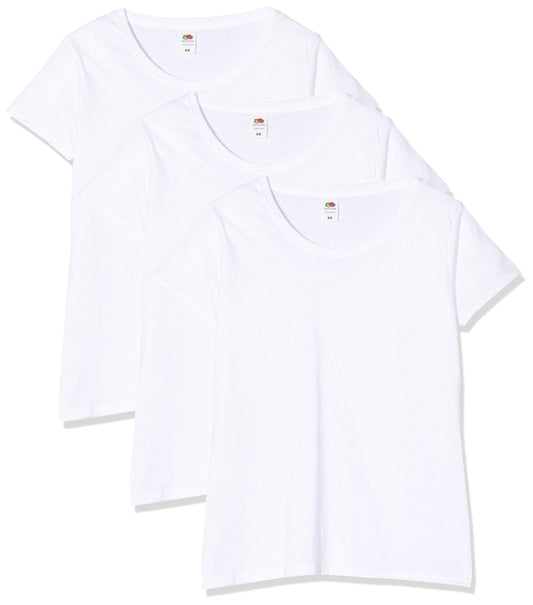 Fruit of the Loom Women's T-Shirt Lady-fit Original Tee, 3 Pack