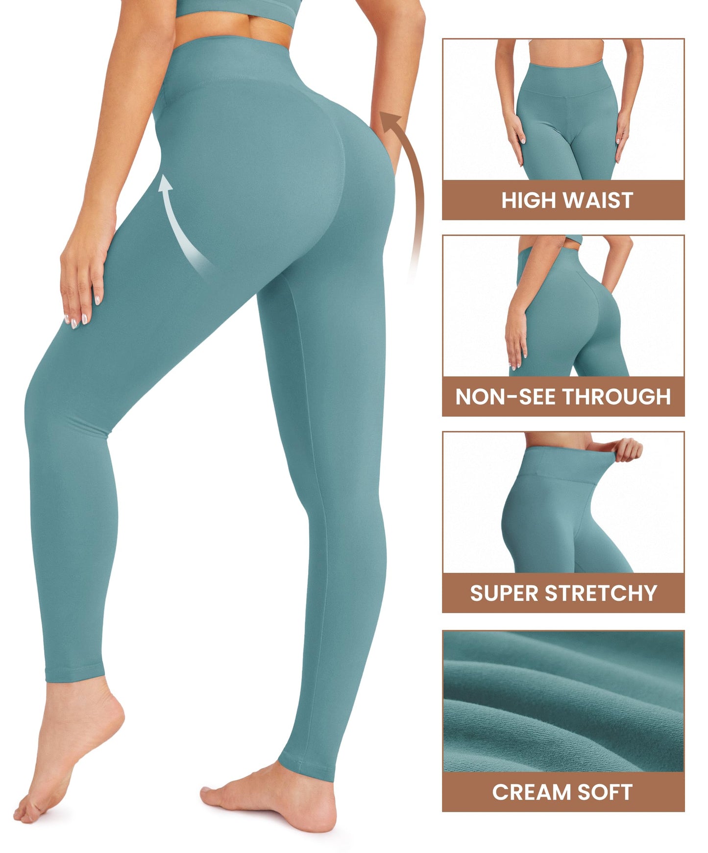 VALANDY Creamlush Womens High Waisted Leggings
