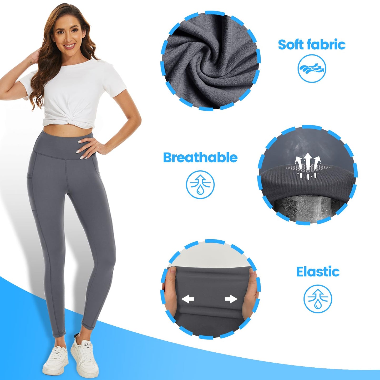 DDOBB 2 Pack Leggings for Women High Waisted