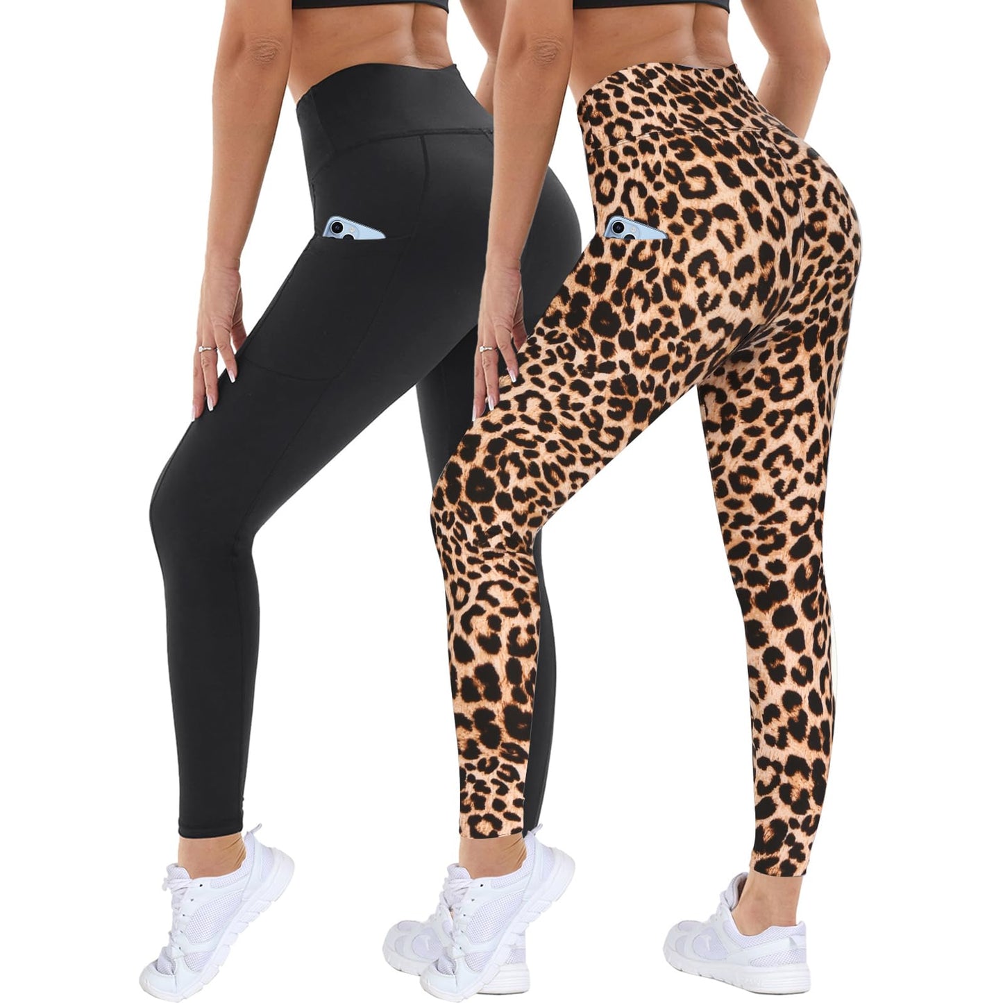 DDOBB 2 Pack Leggings for Women High Waisted