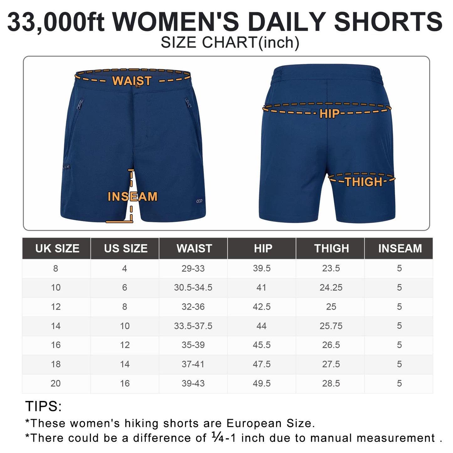 33,000ft Women's Hiking Shorts Quick Dry