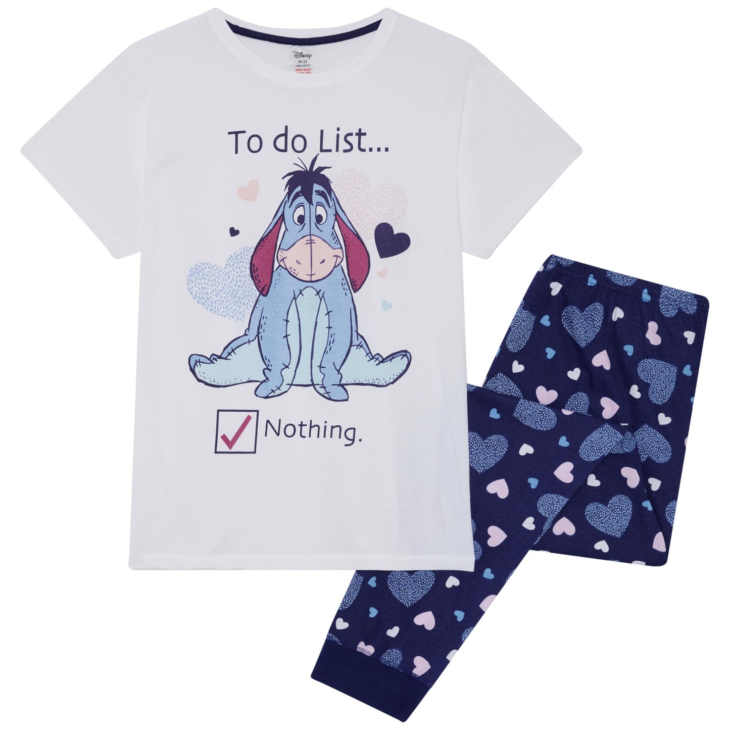 Eeyore Womens Long Pyjama Set 100% cotton Licensed Winnie the Pooh Gift UK 8-26