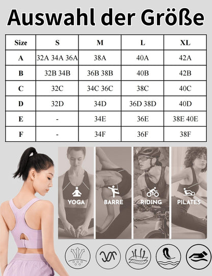 Paeceioni Women's Sports Bra, High Support, White, Regular
