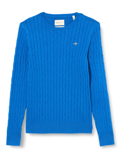 GANT Womens Cotton Cable Knit Crew Neck Sweater