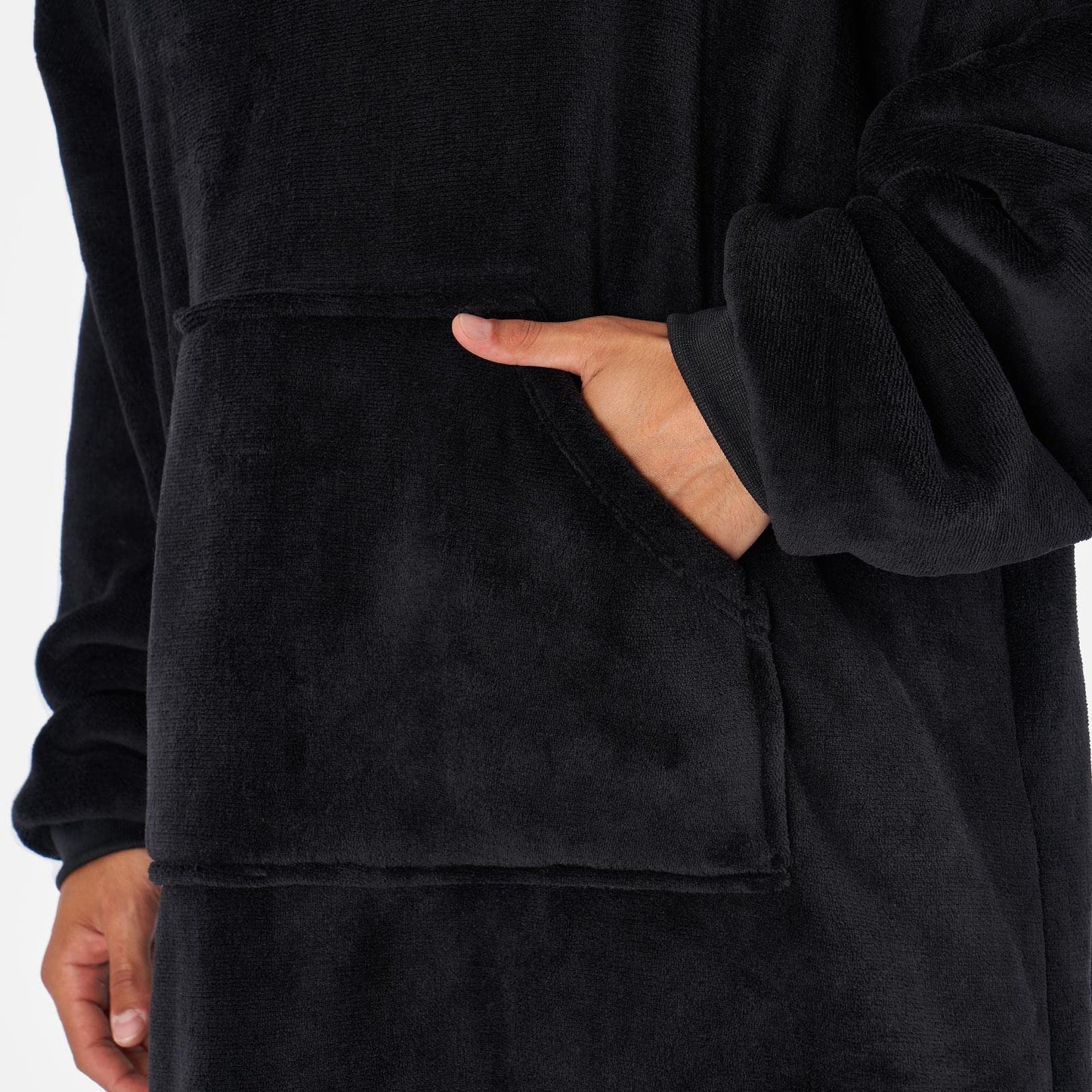 Sienna Extra Long Oversized Blanket Hoodie Wearable Throw with Pockets Sleeves Soft Sherpa Fleece Wearable Throw Giant Sweatshirt, Charcoal Grey