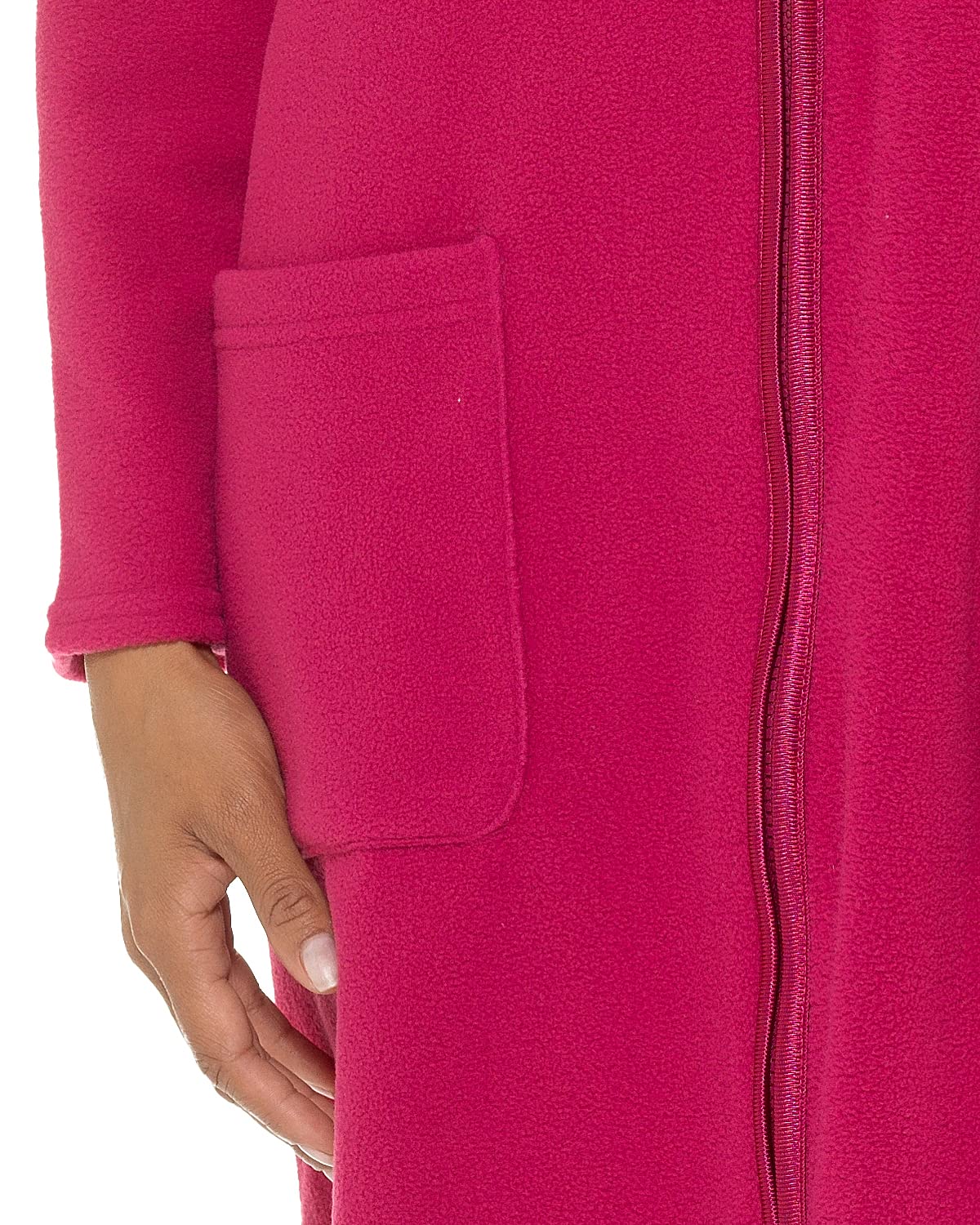 Undercover Ladies' Soft Fleece Zip Gown with Satin Trim