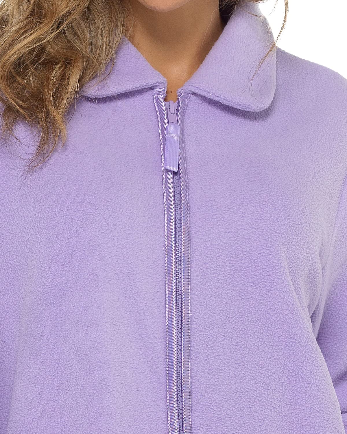 Undercover Ladies' Soft Fleece Zip Gown with Satin Trim