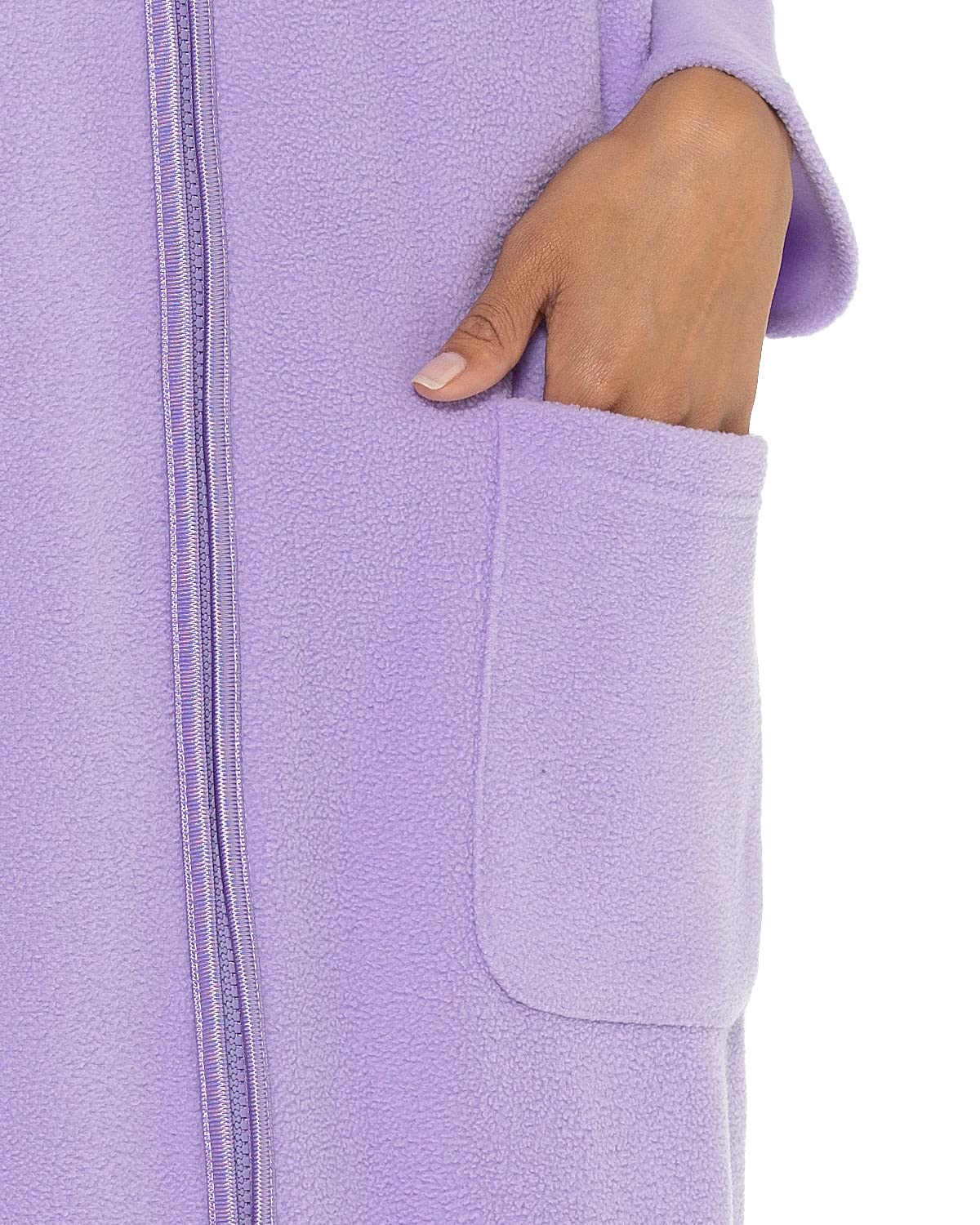 Undercover Ladies' Soft Fleece Zip Gown with Satin Trim
