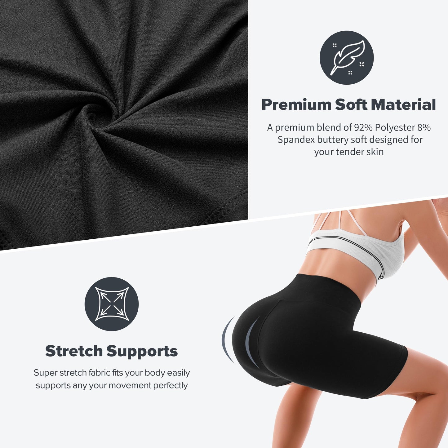SINOPHANT High Waisted Cycling Shorts Women