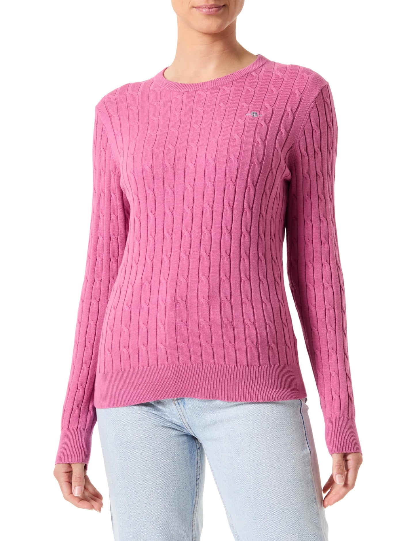 GANT Womens Cotton Cable Knit Crew Neck Sweater