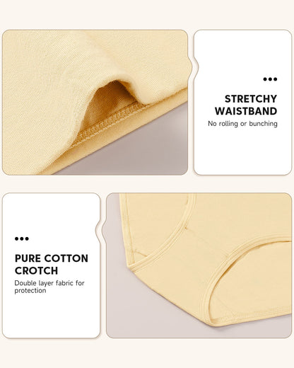 PULIOU Ladies High Waisted Cotton Underwear Panties