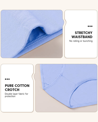 PULIOU Ladies High Waisted Cotton Underwear Panties
