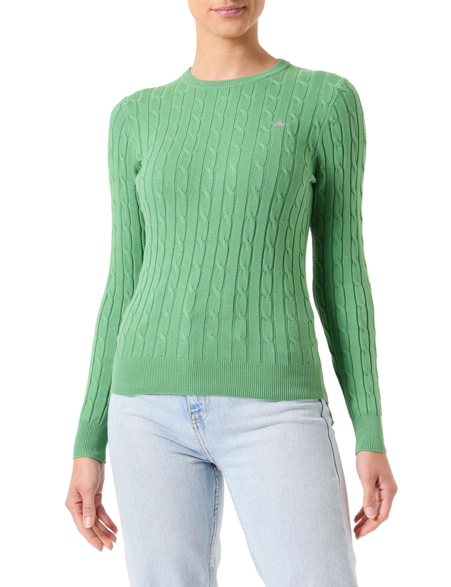 GANT Womens Cotton Cable Knit Crew Neck Sweater