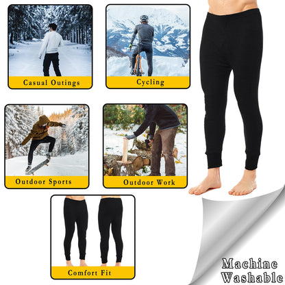 Heatwave® Pack of 2 Men's Thermal Trousers Long Johns Warm Underwear Baselayer, S M L XL XXL Thermals