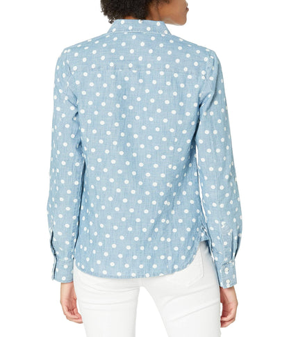 Tommy Hilfiger Women's Plaid Roll Tab Top Button Down Shirt