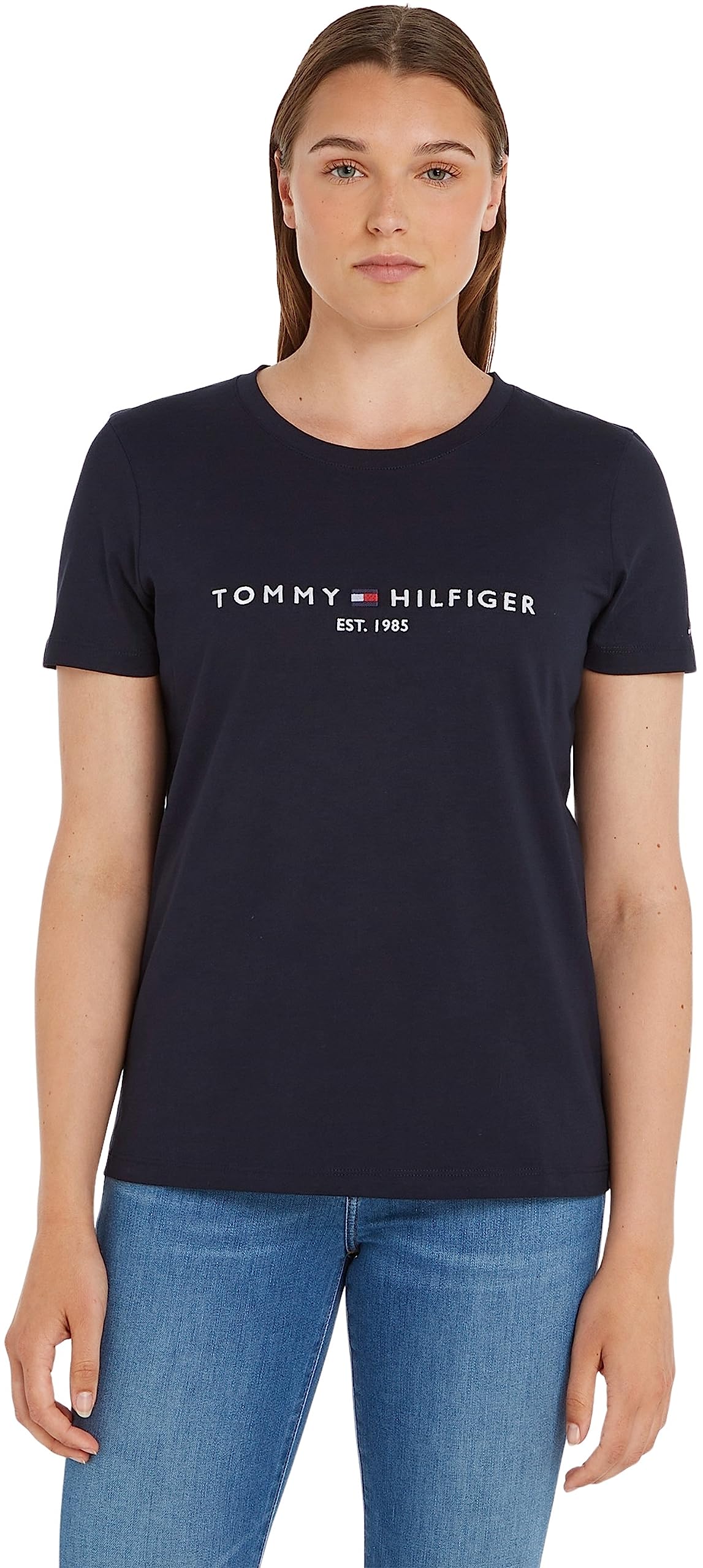 Tommy Hilfiger Women's Heritage Hilfiger C-nk Reg Tee S/S Knit Tops