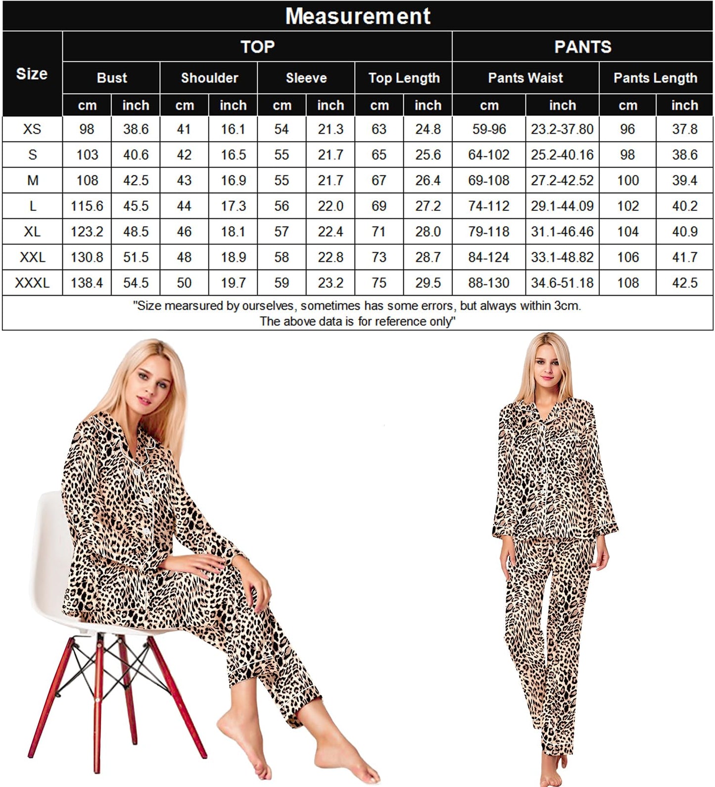 SWOMOG Women's Pyjama Set Silk Satin Long Sleeve Button Down Pyjamas Two Piece Comfy Sleepwear and Loungewear Set