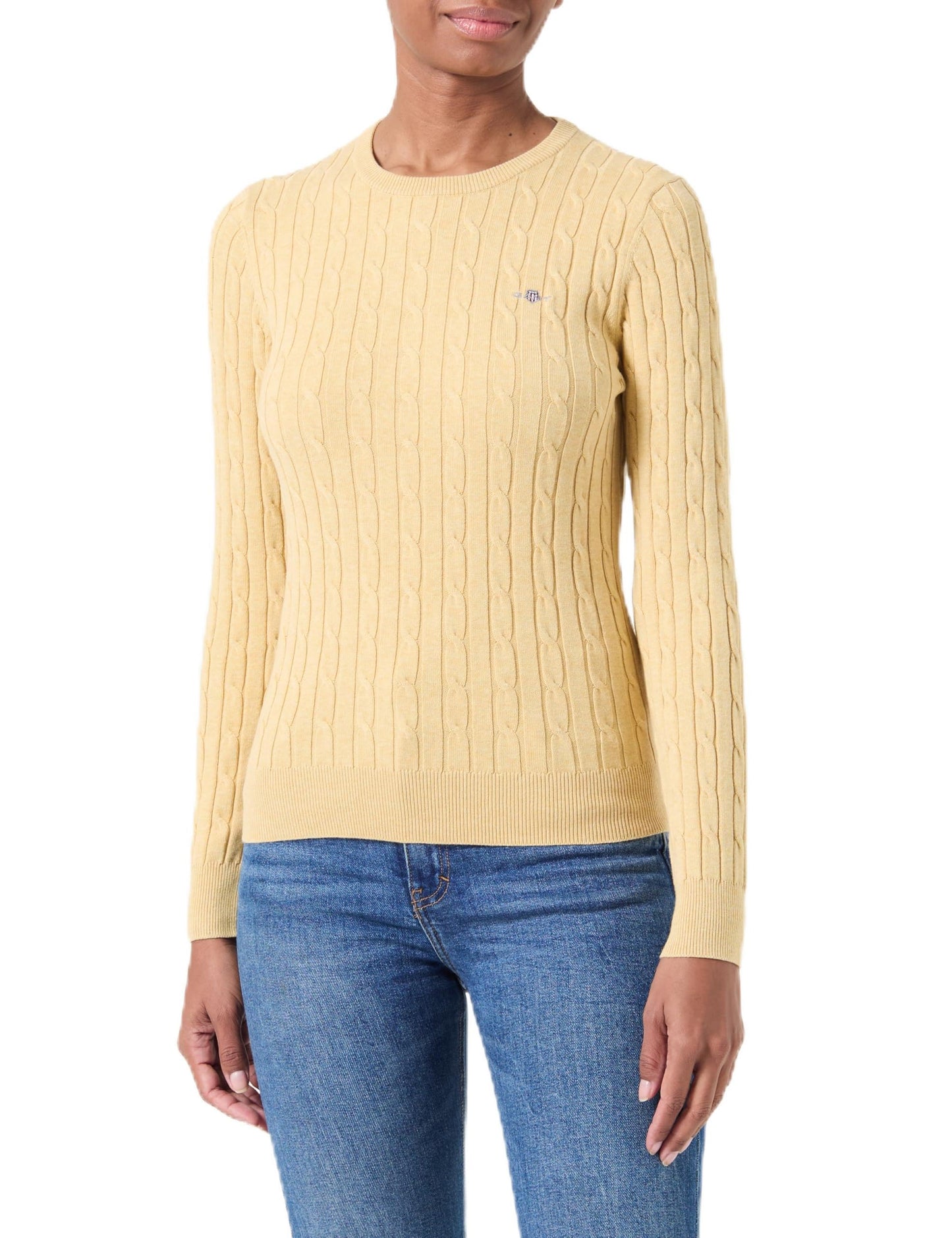 GANT Womens Cotton Cable Knit Crew Neck Sweater