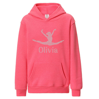 Girl's Crystallized Personalised Gymnastics Hoodie Dance Leotard Hoody(K) By Varsany