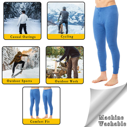 Heatwave® Pack of 2 Men's Thermal Trousers Long Johns Warm Underwear Baselayer, S M L XL XXL Thermals