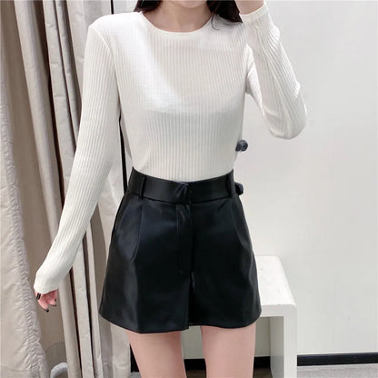 Vintage PU Leather Shorts