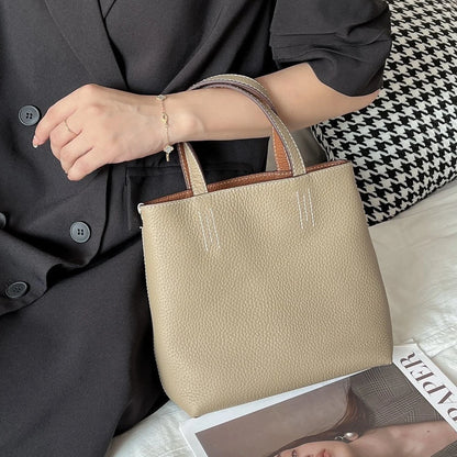 Genuine Leather Small Tote Bags, One Shoulder Crossbody Bag