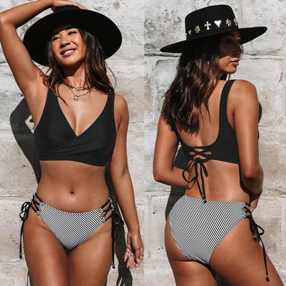CUPSHE Yellow And Lemon Print Mid-Waist Bikini Sets